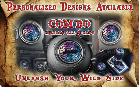 Steering wheel decal Mermaid scales 218