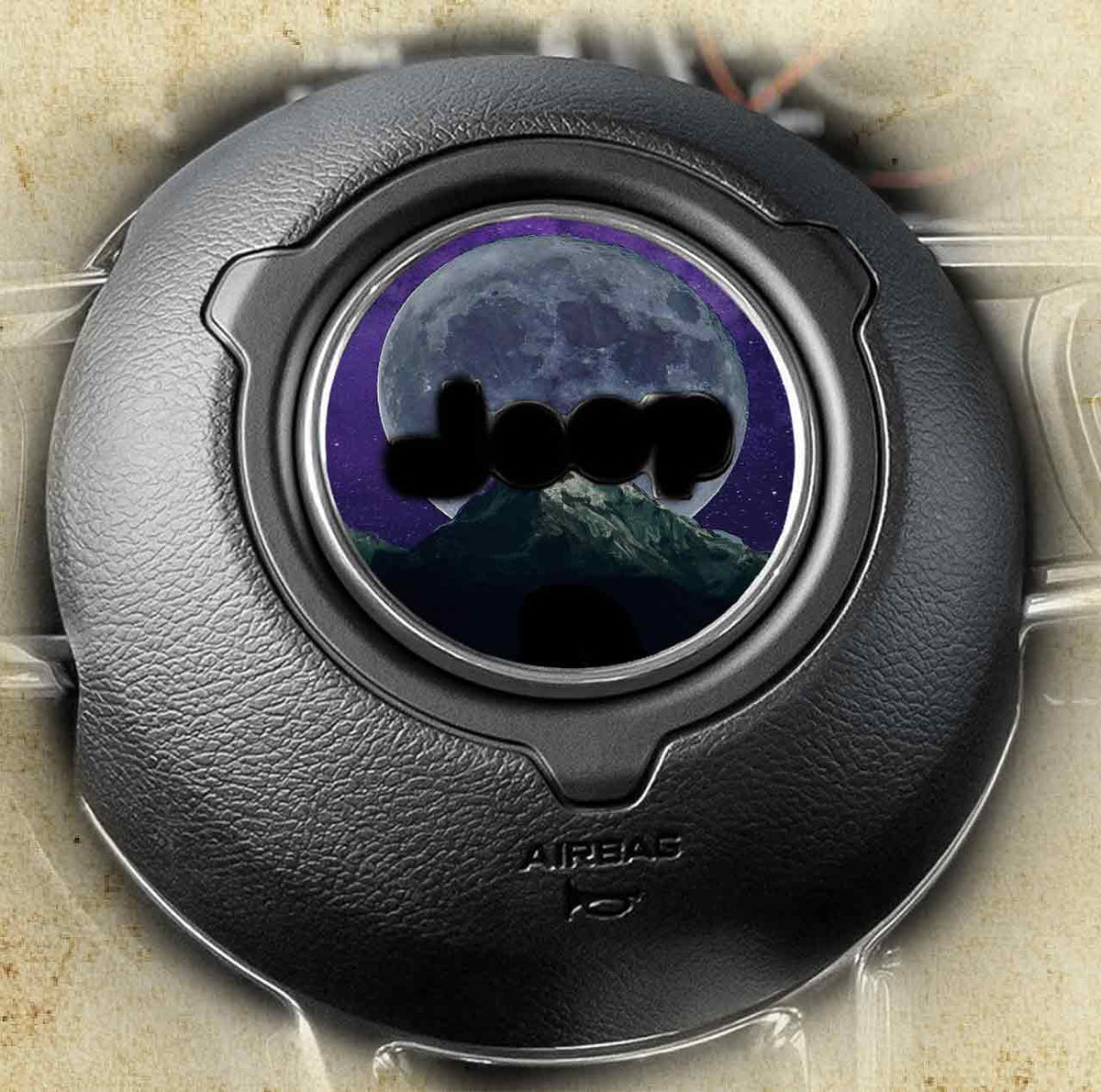 Steering wheel decal Mountain Moon 163