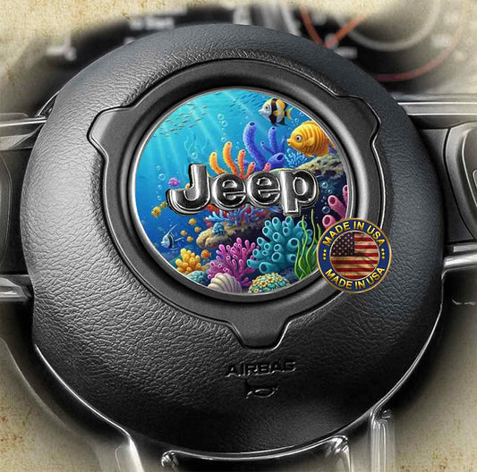 Steering wheel decal reef fish