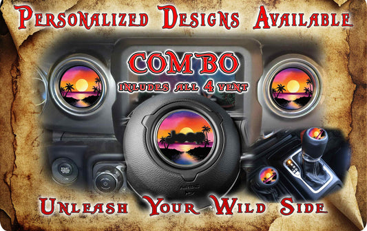 Beach Steering wheel decal 152