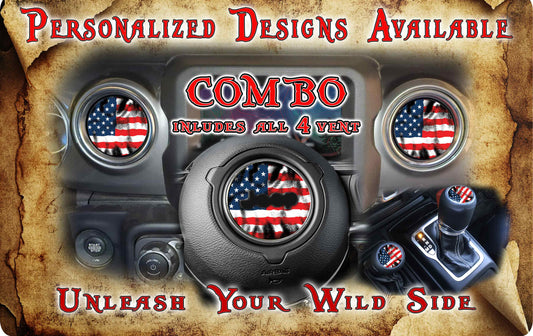 Steering wheel decal American Flag 157