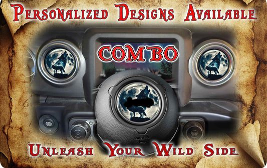 Steering wheel decal Wolves 189