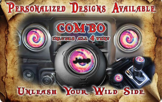 Steering wheel decal tie dye 207