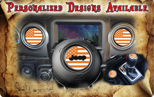 Steering wheel decal Orange flag 268