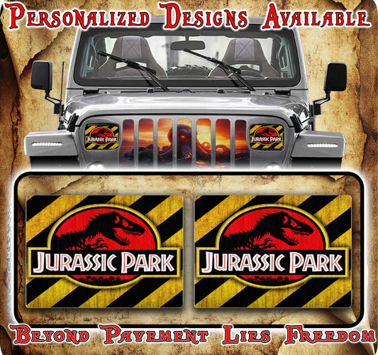 Jurassic Eye decals for YJ or XJ 5x7 headlights
