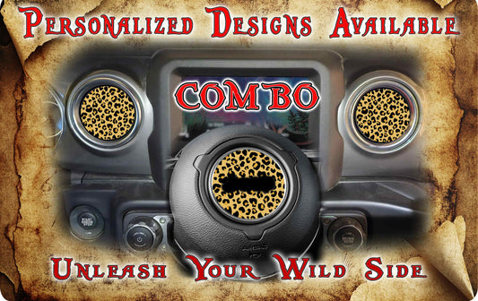 Steering wheel decal leopard print 147