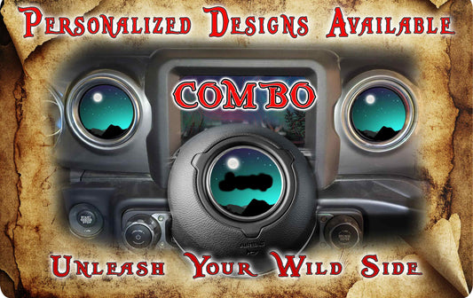 Steering wheel decal Mountain night sky 223