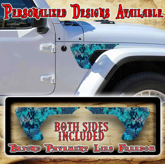 kryptic camo green fender vent decal for the JL or JT 2018 or newer 108