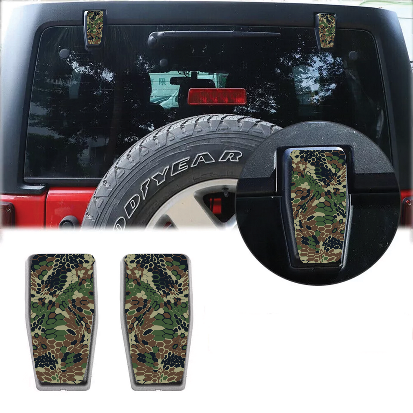 Camo print Rear liftgate hinge overlay decal 10