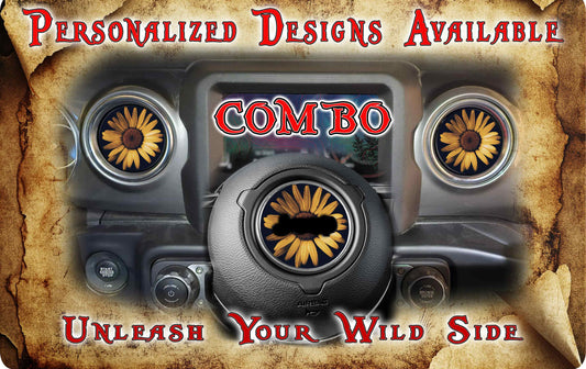 Steering wheel decal sunflower 197