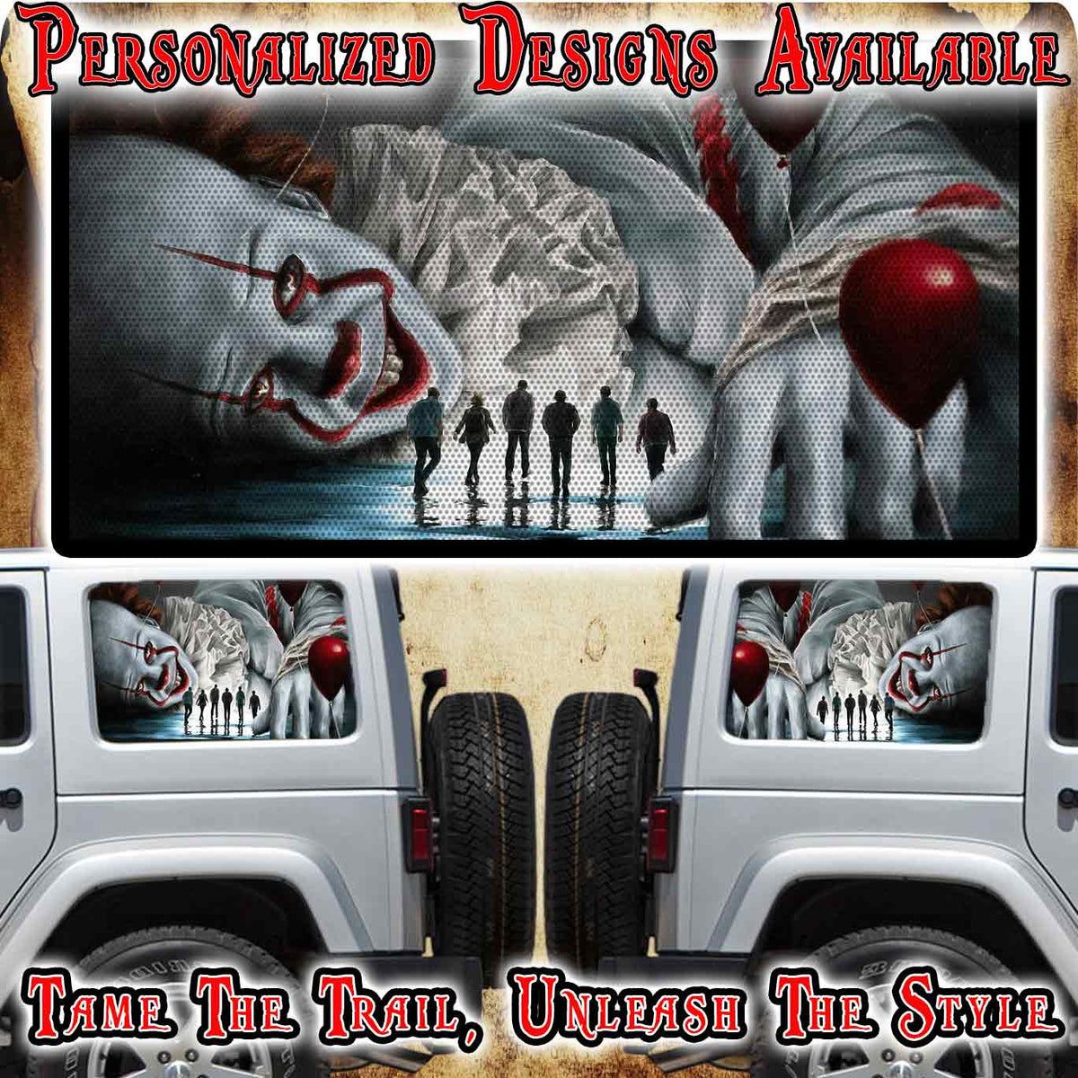 We all float Rear quarter window see through graphic.