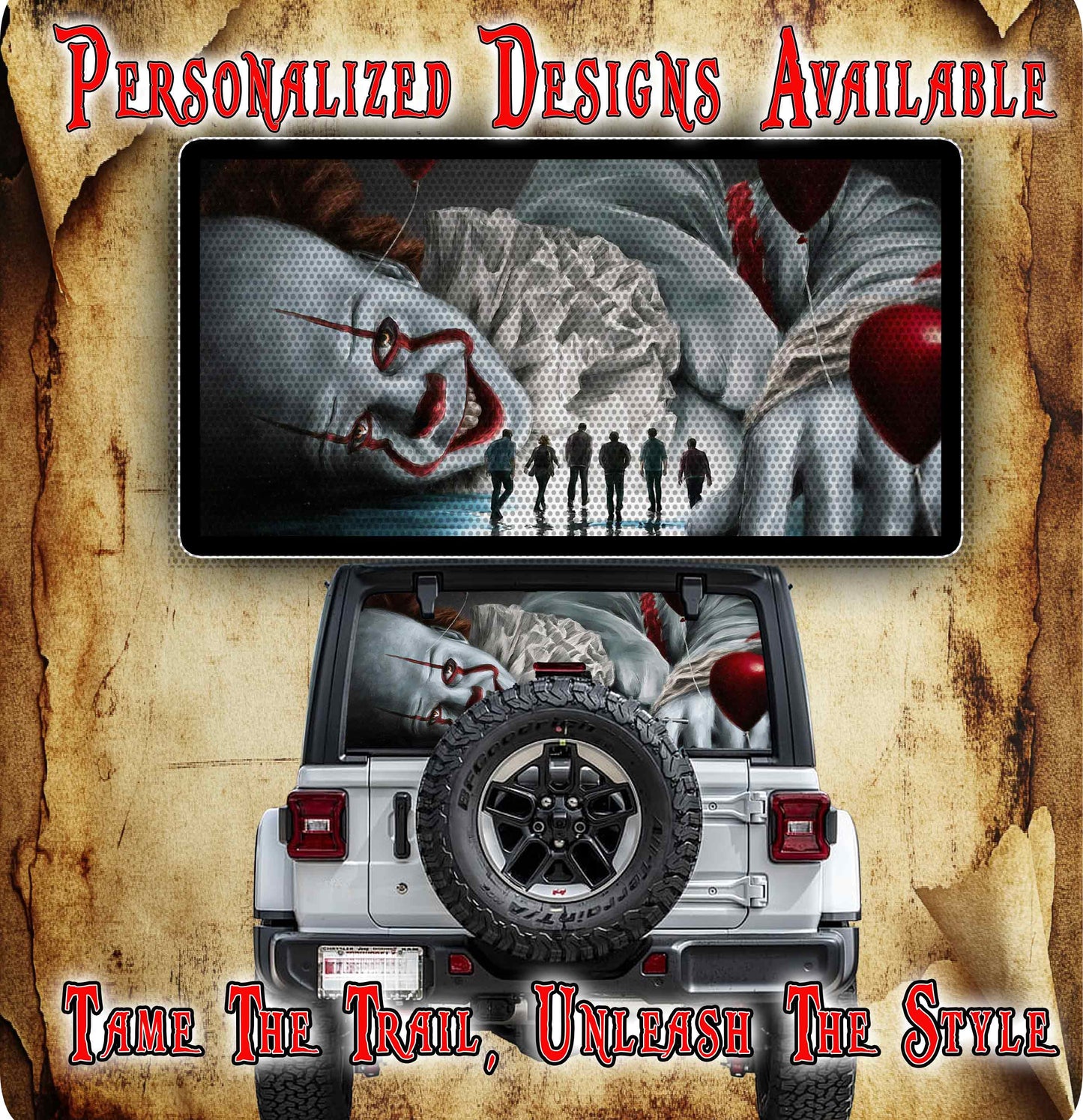 Custom rear window perf decal