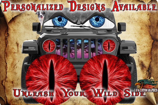 Red cat eye decal 119