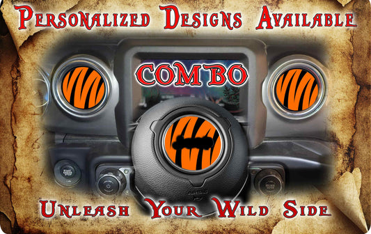 Steering wheel decal Tiger strips 203