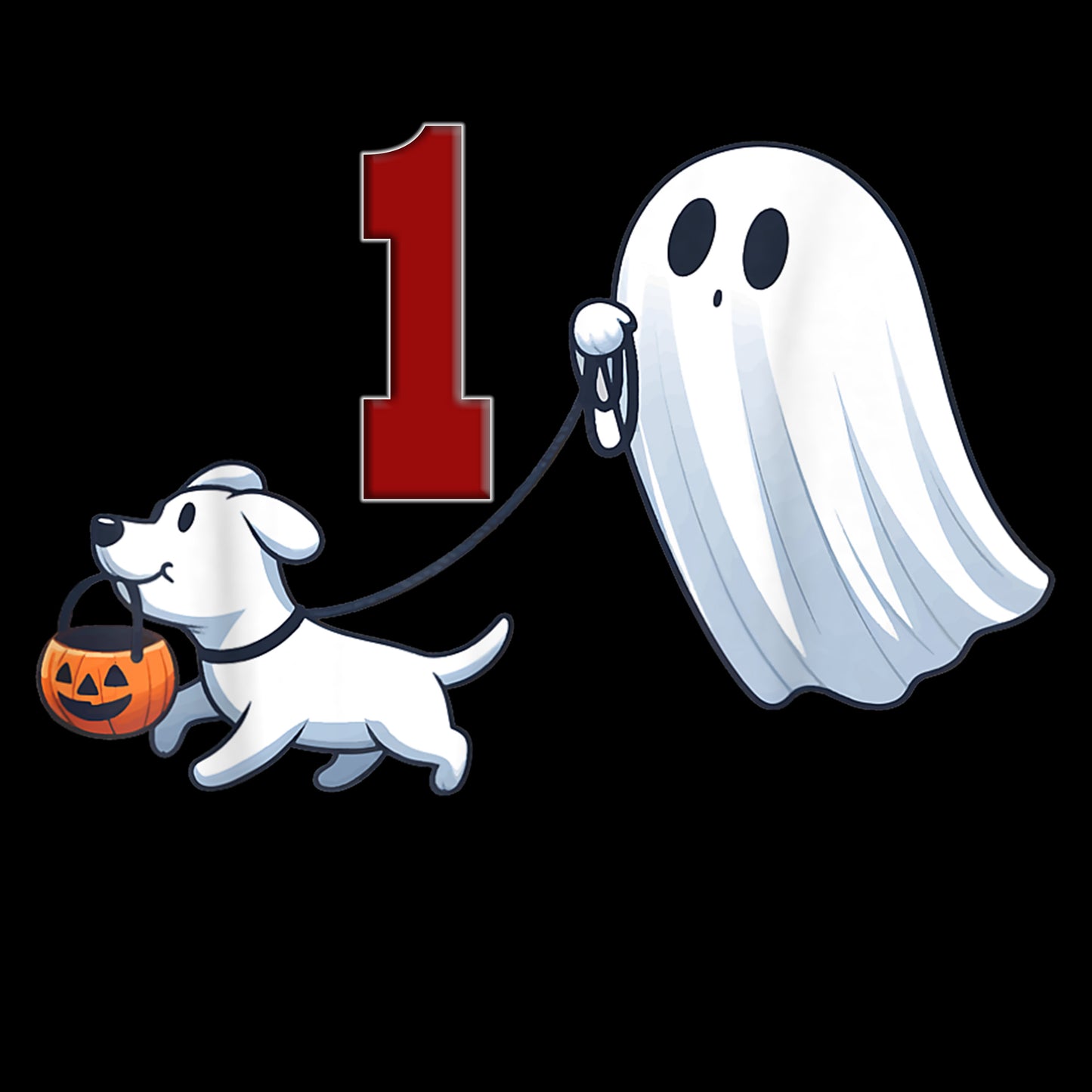 Ghost walking a ghost dog