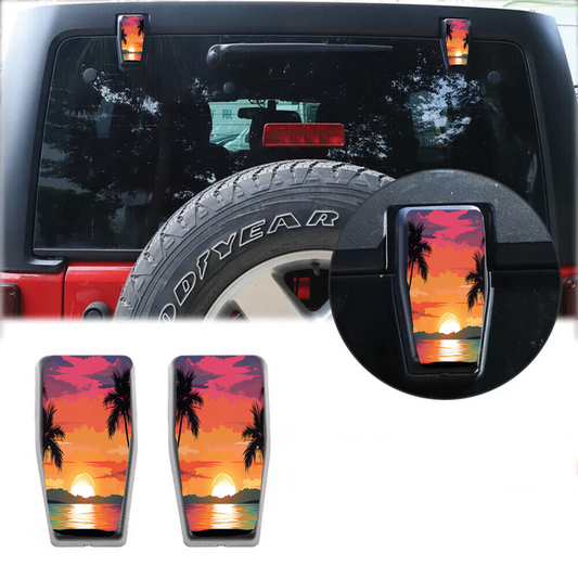 Sunrise beach print Rear liftgate hinge overlay decal 14
