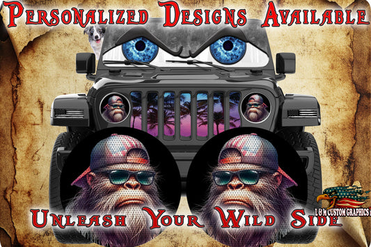 Bigfoot round headlight decals 151