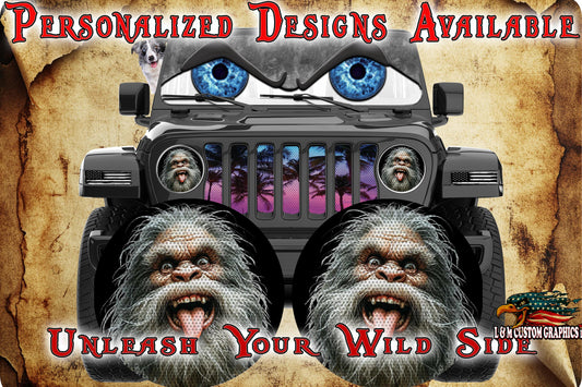 Bigfoot round headlight decals 152