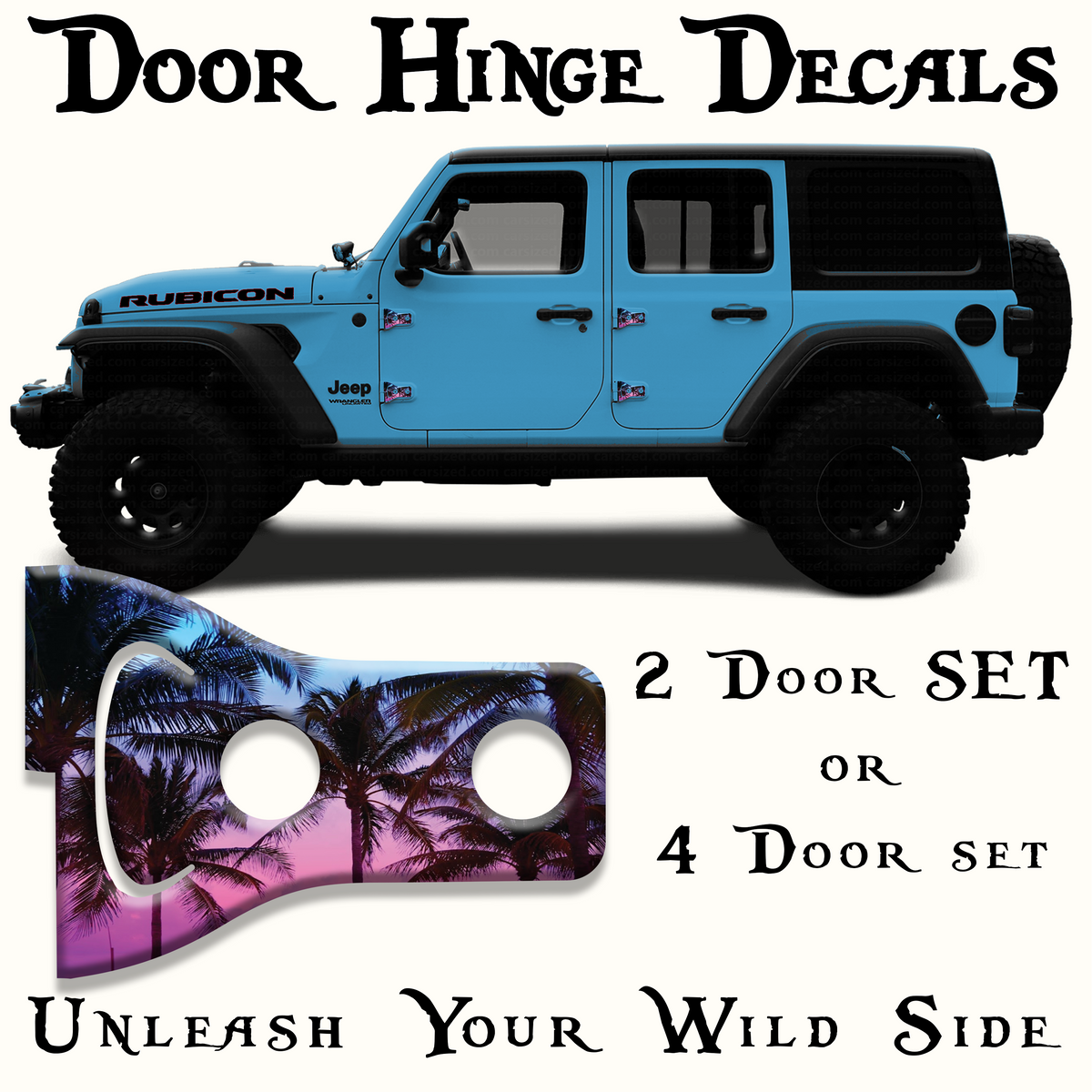 Island palm Door hinge decals 19