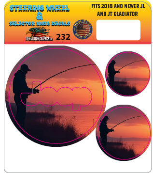 Steering wheel decal fishing 232