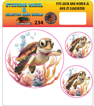 Steering wheel decal Sea turtle 234