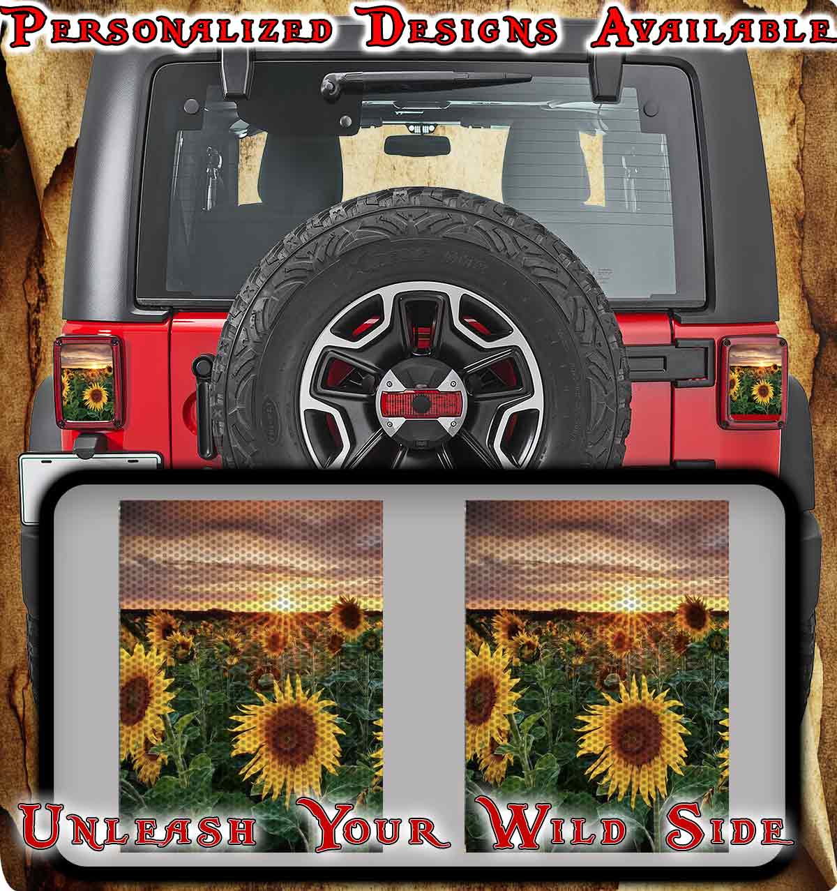 Sunflower field taillights cover decal 24