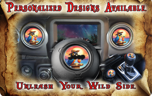 Parrot head Steering wheel decal 267