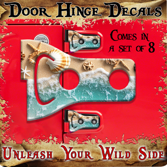 sea shells print Door hinge decals 31