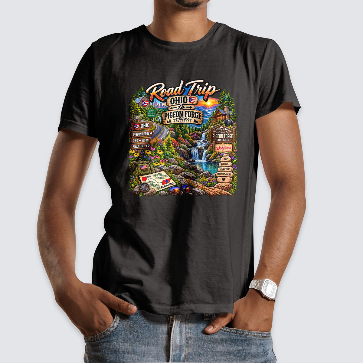 Ohio to Pigeon Forge Road Trip T-Shirt
