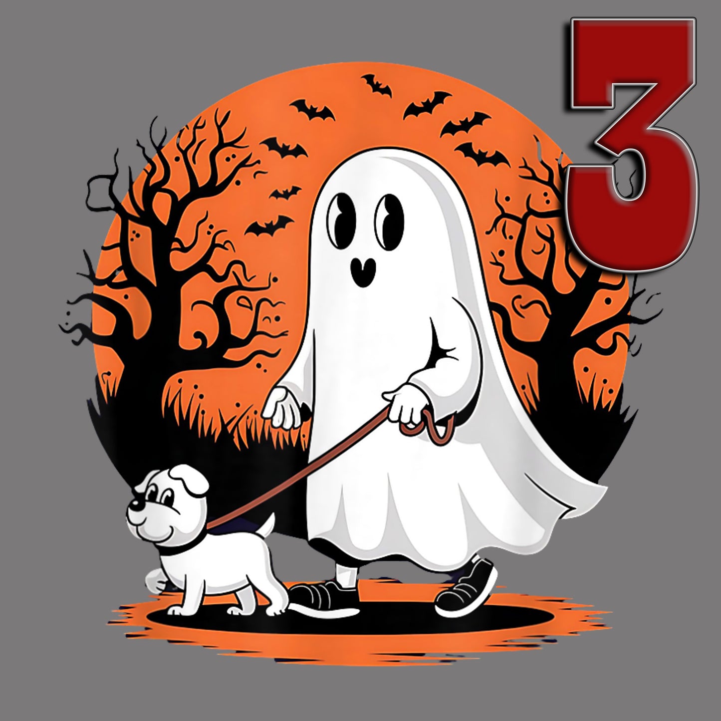 Ghost walking a ghost dog