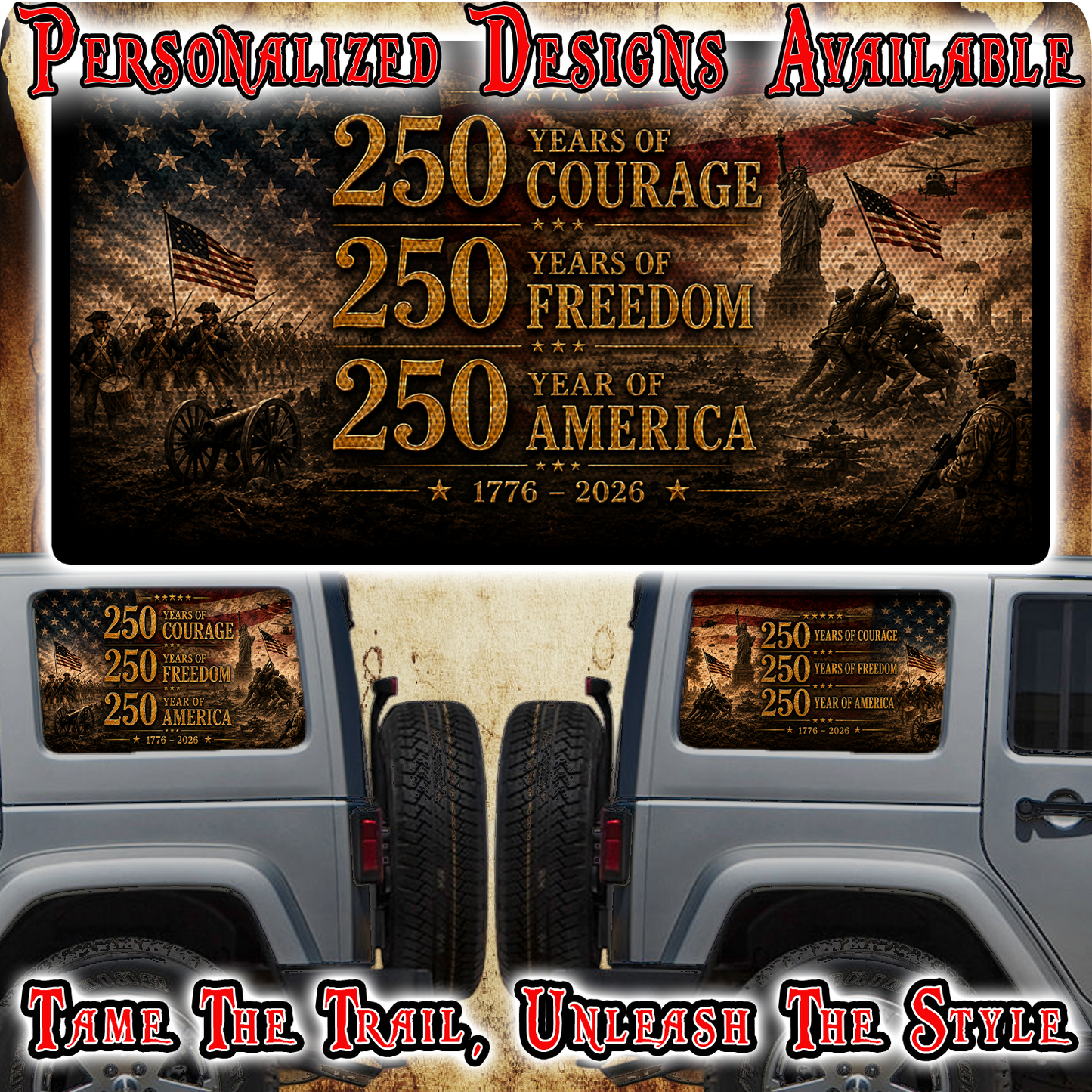 250th Anniversary side window decal