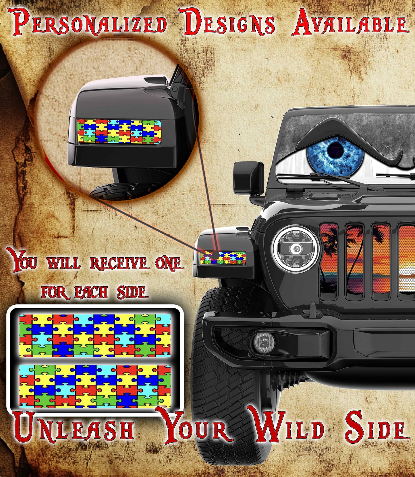 Autism Jl and Gladiator Turn signal decal. 41