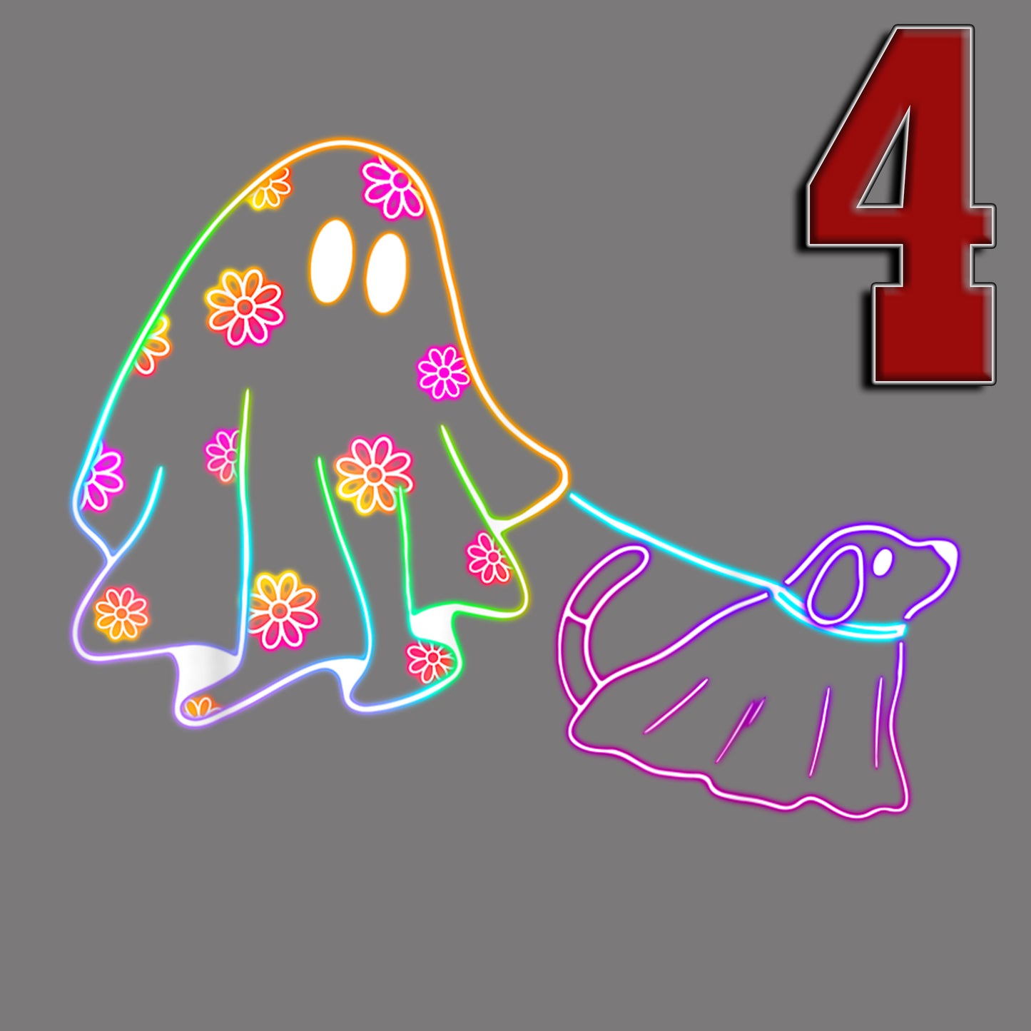 Ghost walking a ghost dog