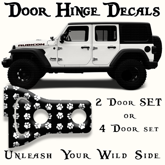 Paw prints Door hinge decals 4