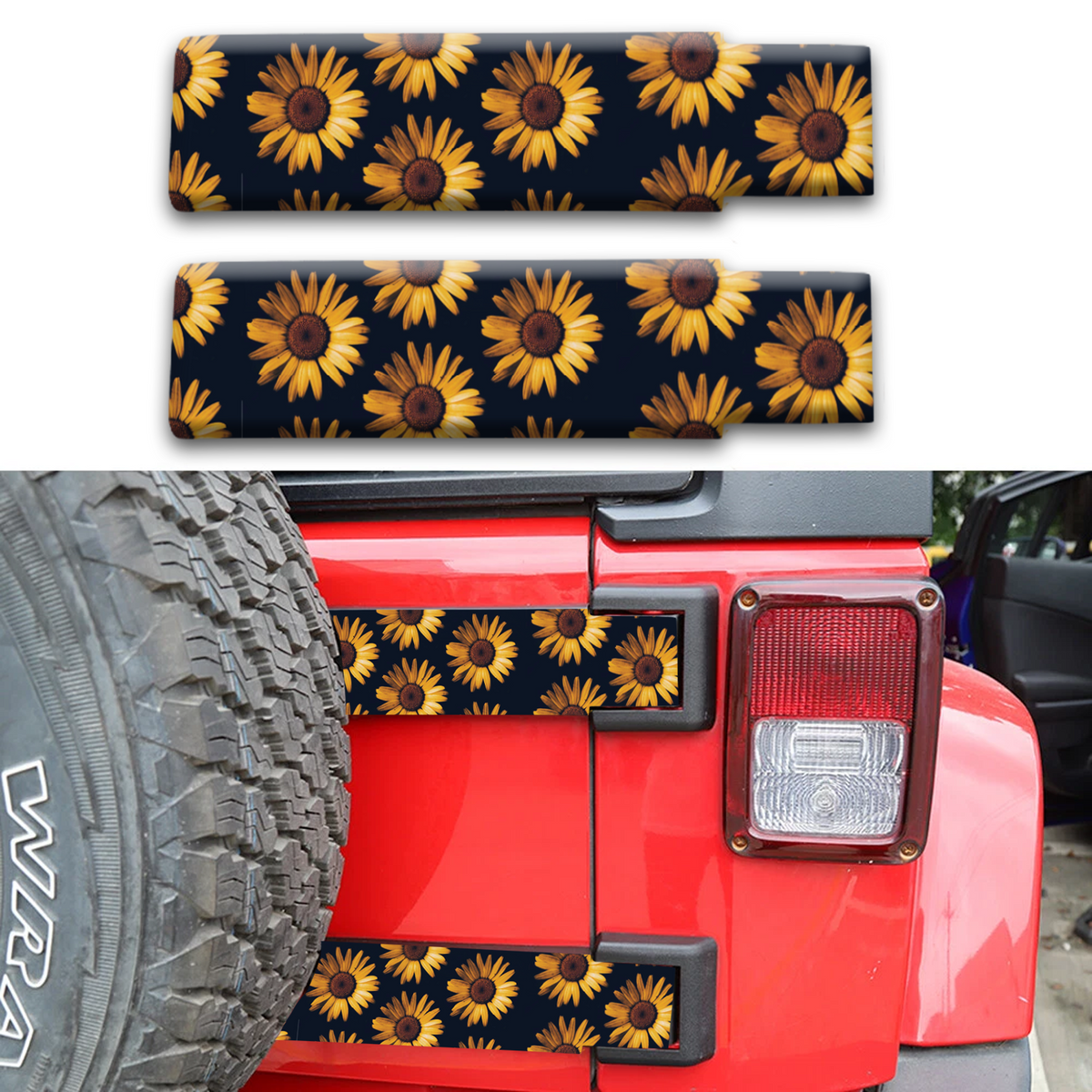 sunflower Rear gate hinge decal 52