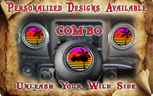 Steering wheel decal Retro Palm 187