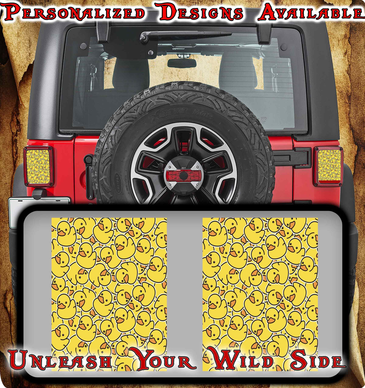 Yellow ducks Taillight cover decal 5