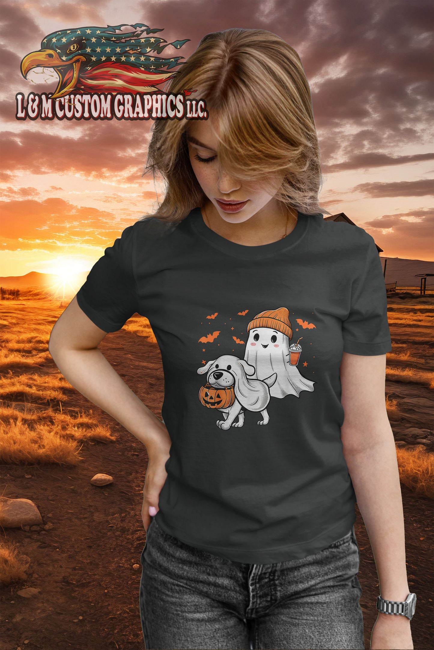 Ghost walking a ghost dog