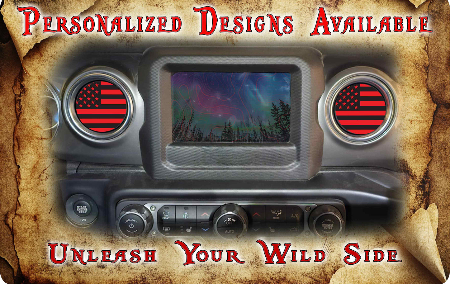 Steering wheel decal red and black flag decal