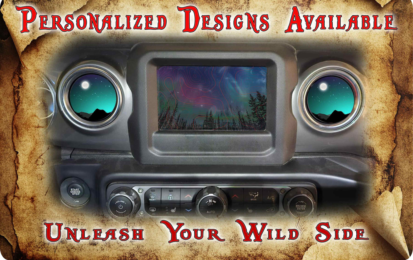 Steering wheel decal Mountain night sky