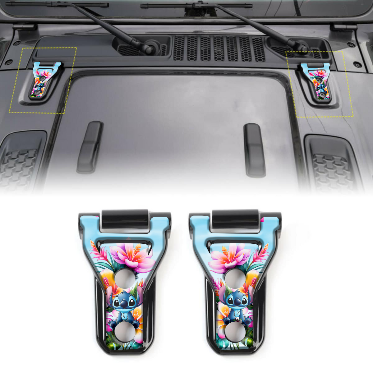 Stitch hood hinge overlay decals 74