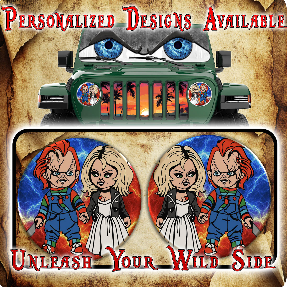Chucky for a round beast headlight decal 77
