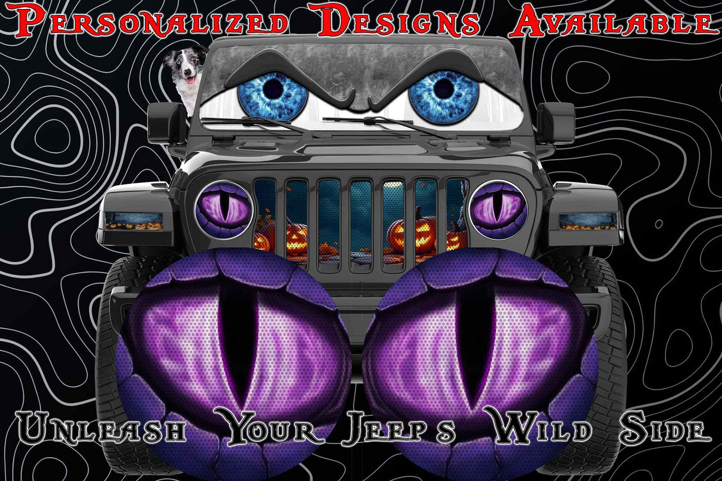 Purple dragon for a round beast headlight decal