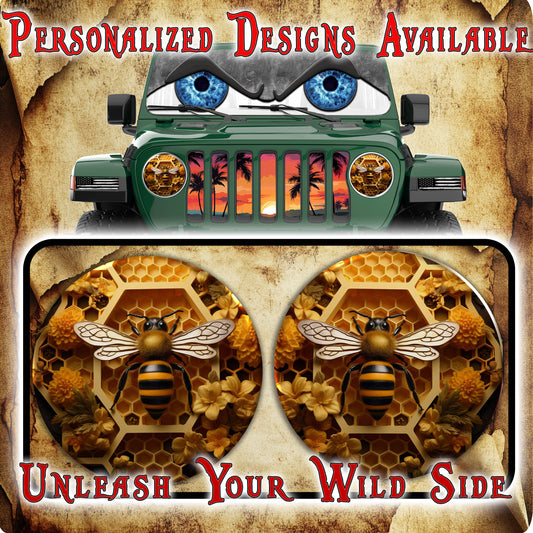 Bee hive for a round beast headlight decal 79