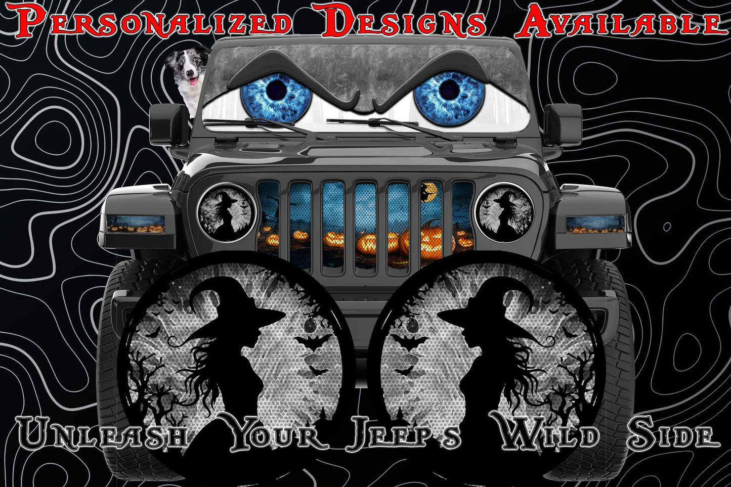 Witch moon for a round beast headlight decal