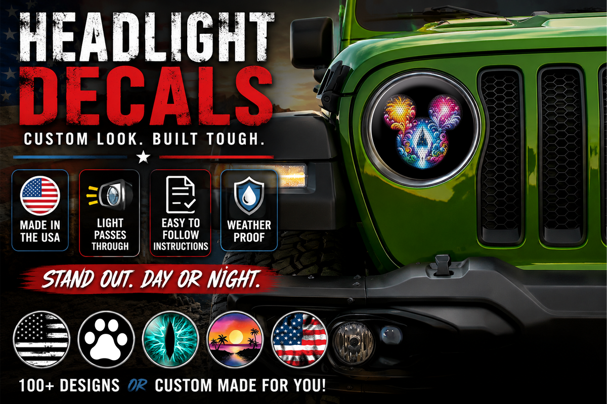 Mouse ears round headlight decals 84