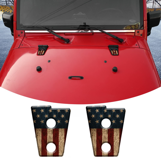 American flag hood hinge overlay decals 85