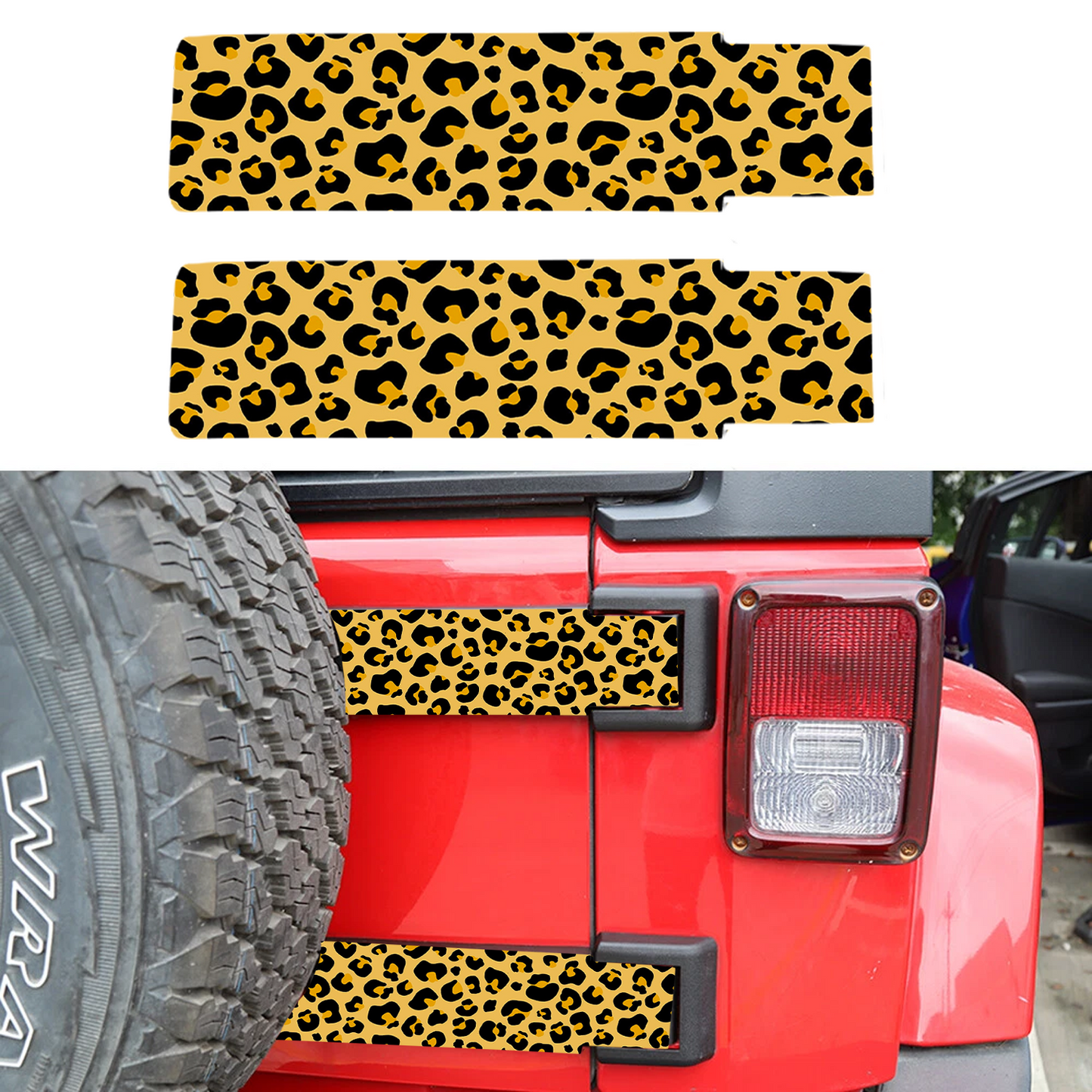 Rear gate hinge decal Leopard print 8
