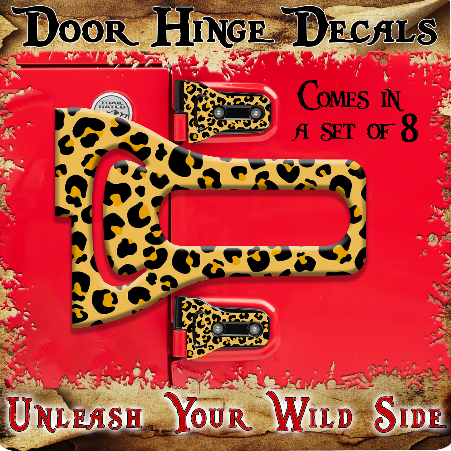 Leopard prints Door hinge decals 8