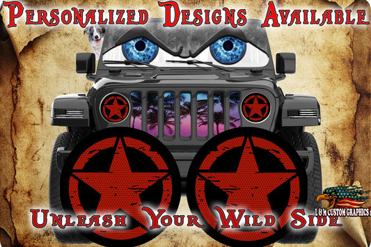 Oscar Mike star headlight decals 92